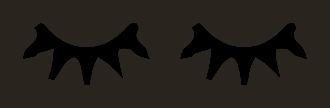 Pair Of Closed Eyes With Long Spiky Eyelashes graphic silhouette contrast preview thumbnail