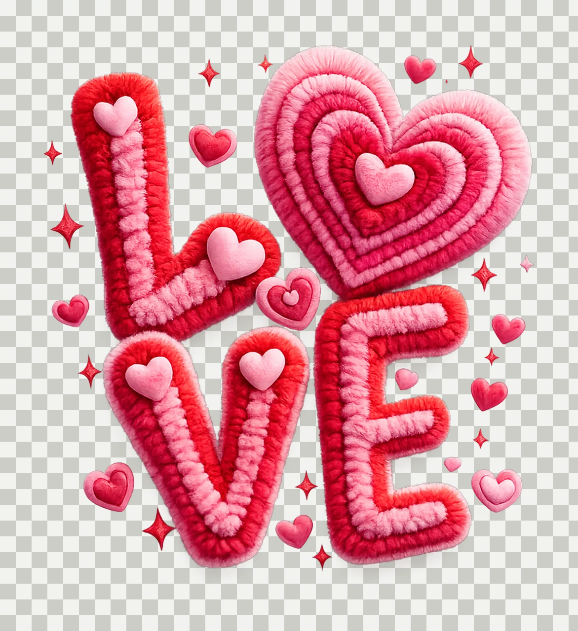Love Faux Yarn Valentine Heart Design Latch Hook Sublimation transparency and detail preview thumbnail