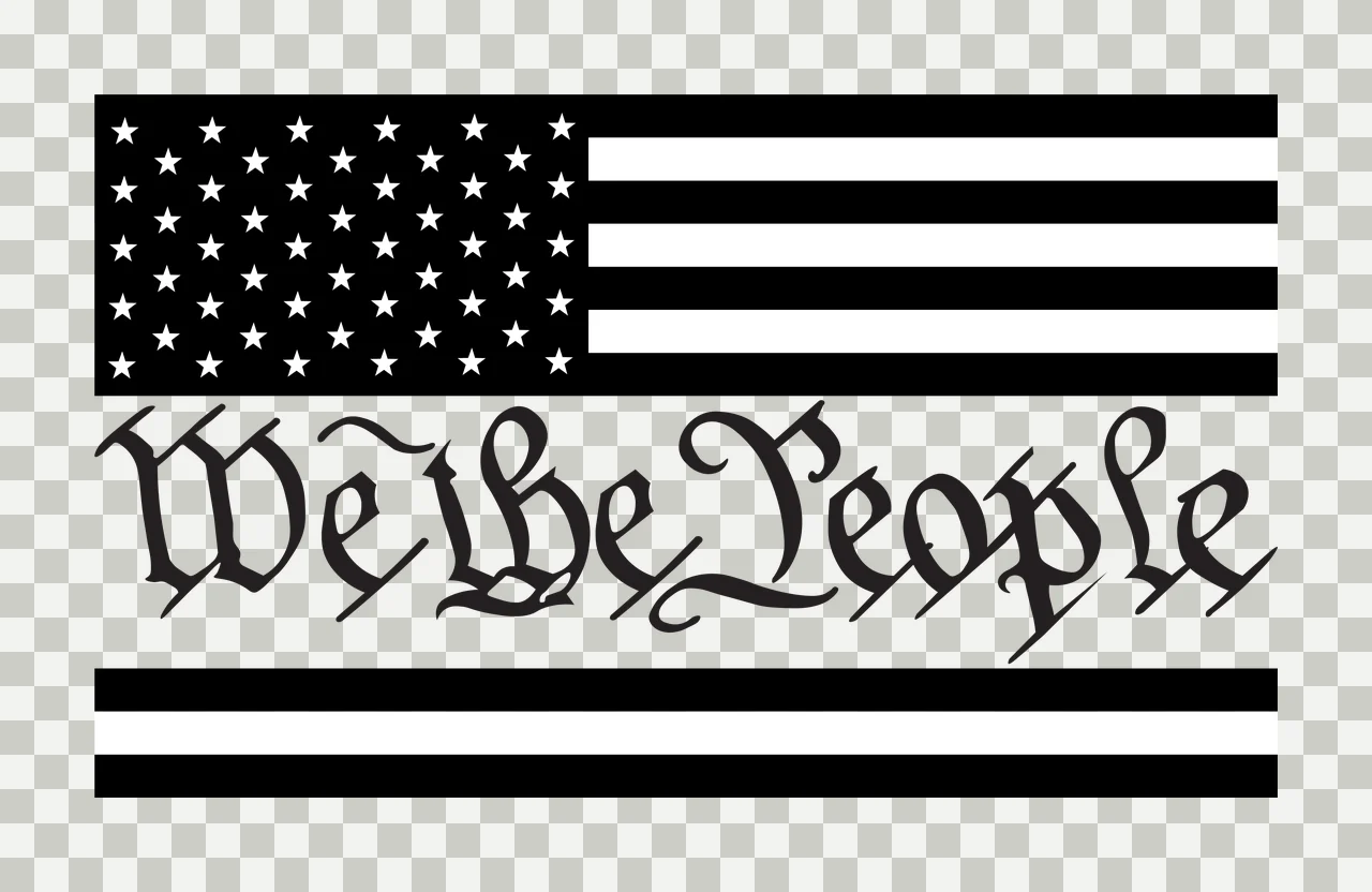 We The People Text Illustration horizontal lines typographic transparency and detail preview thumbnail