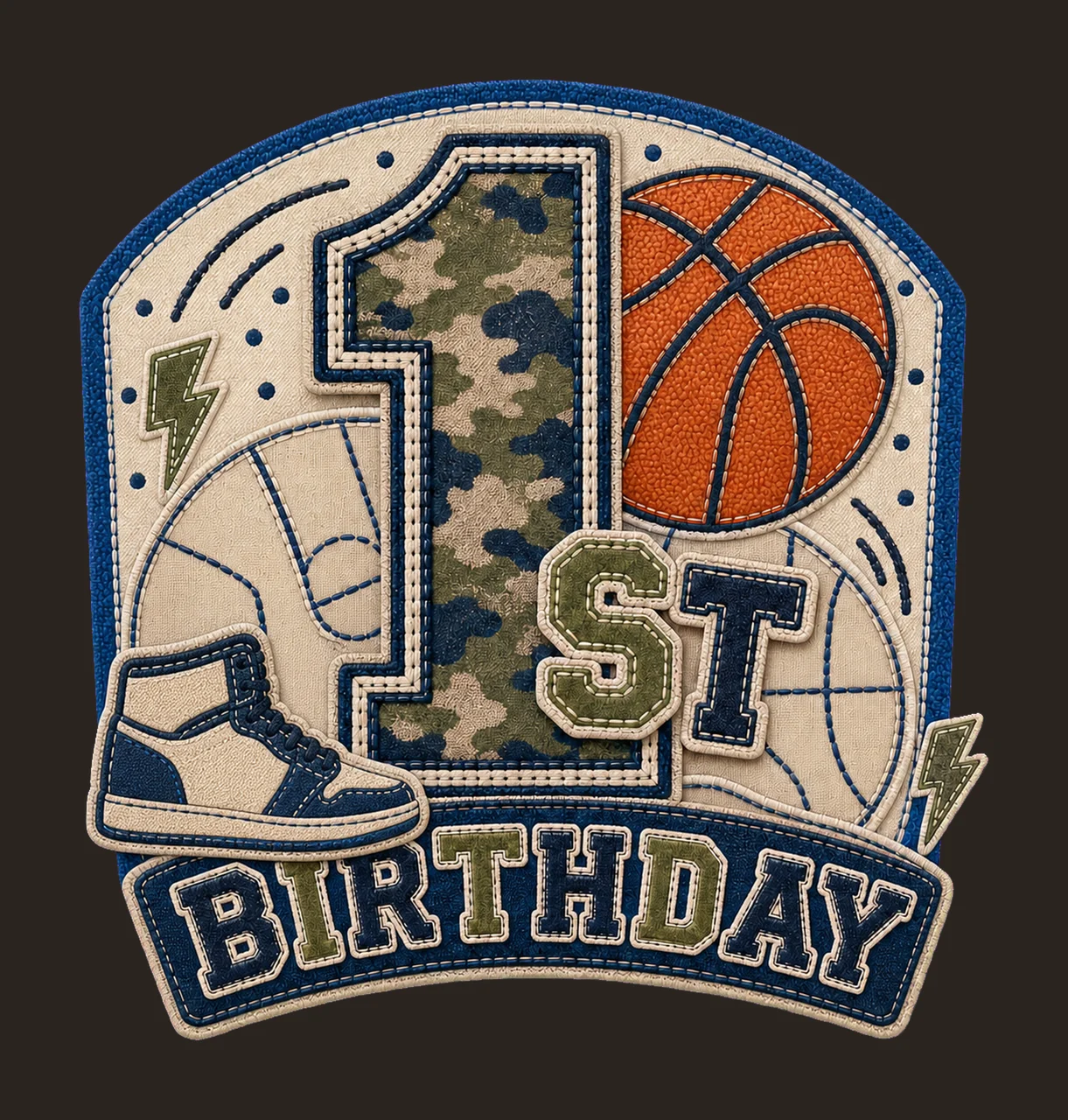 Star Camo Basketball Birthday age 01 contrast preview thumbnail