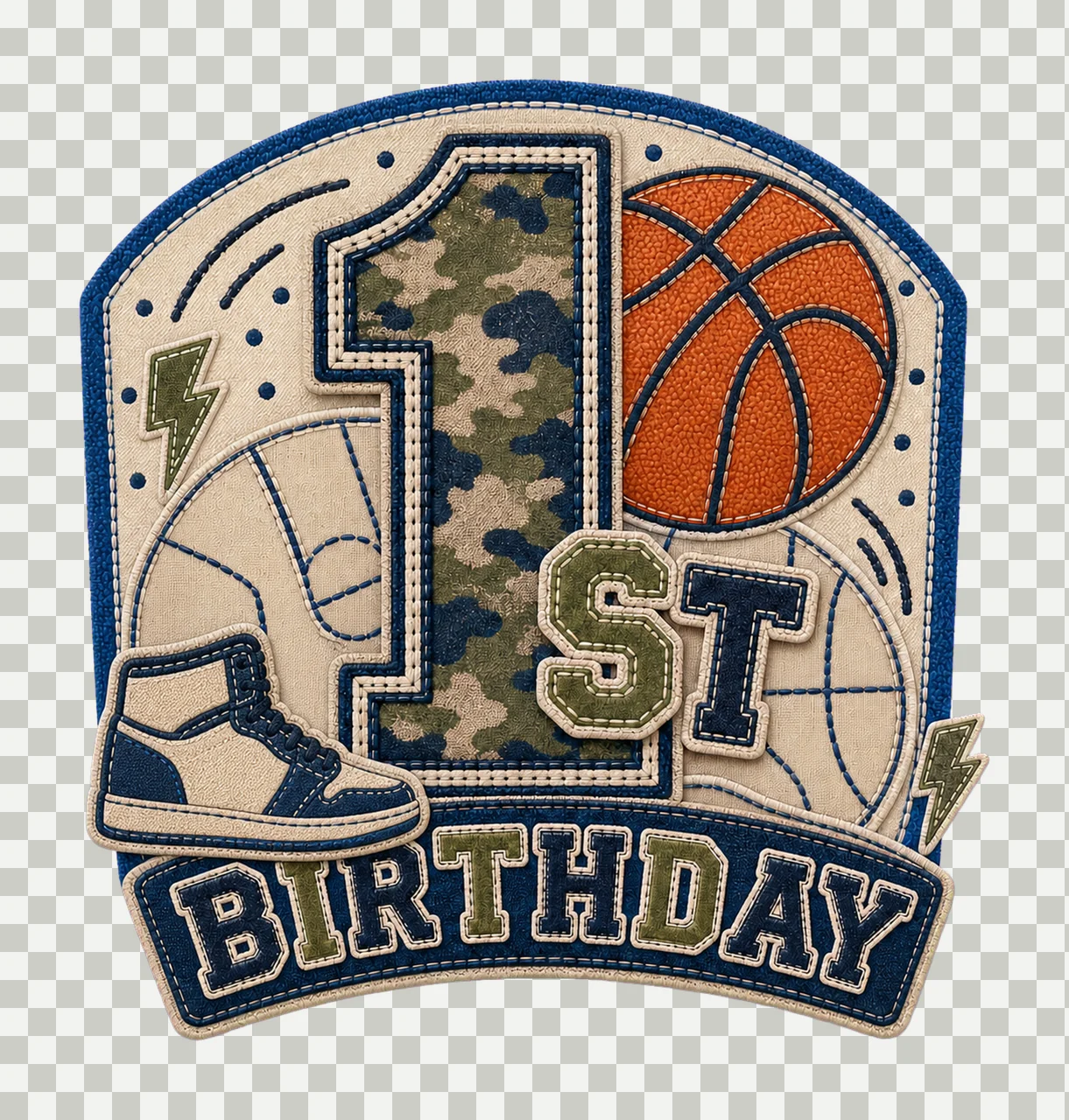 Star Camo Basketball Birthday age 01 transparency and detail preview thumbnail