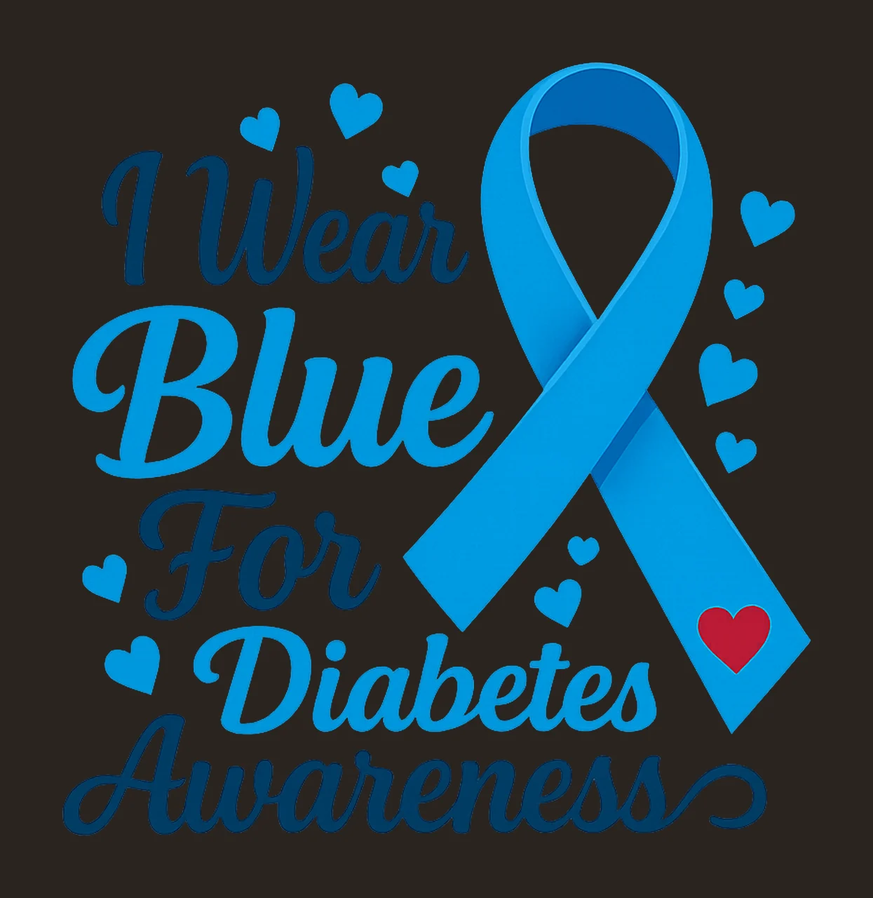 In November We Wear Blue Ribbon Diabetes Awareness Month contrast preview thumbnail