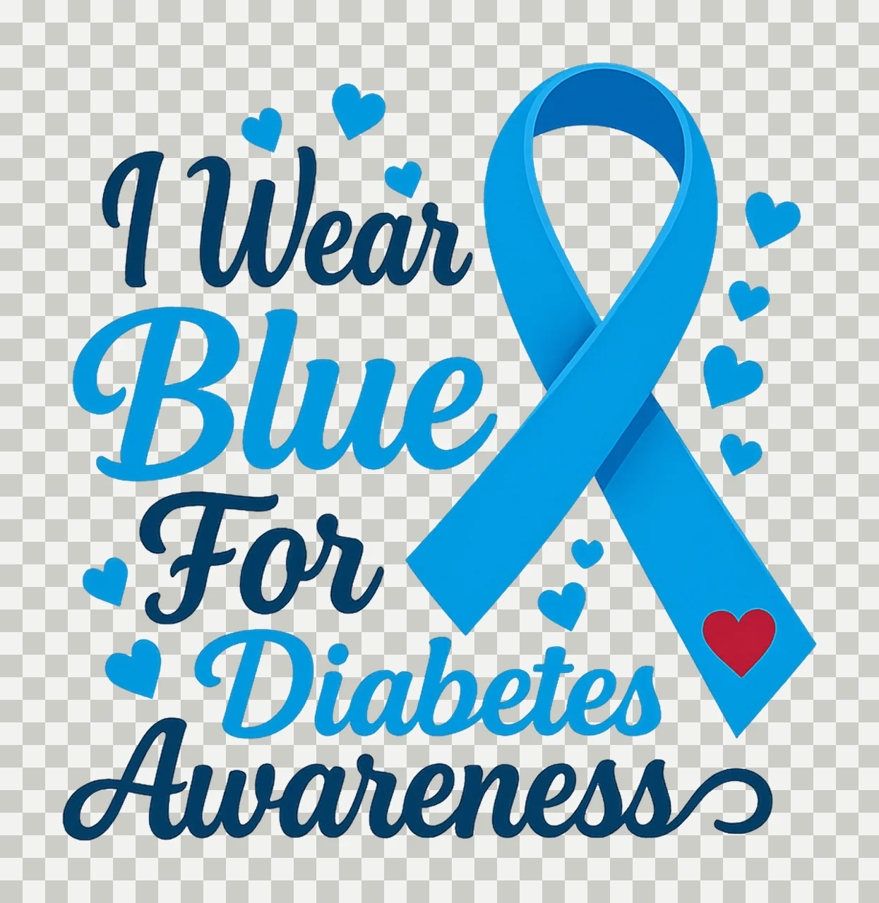 In November We Wear Blue Ribbon Diabetes Awareness Month transparency and detail preview thumbnail