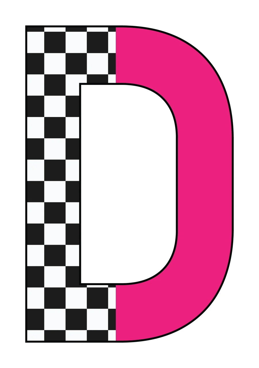 Can Glass Wrap D Letter With Checkered Pattern