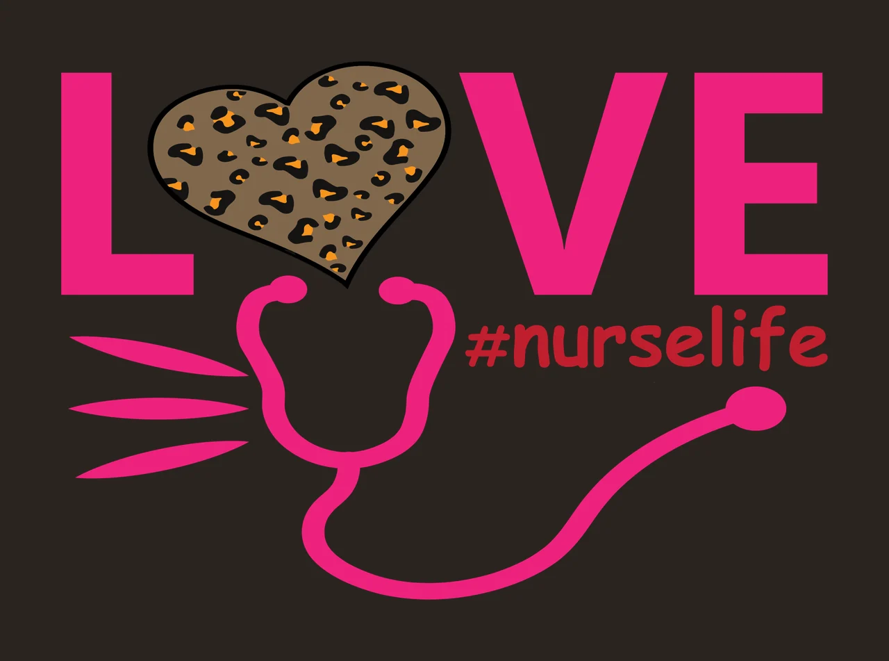 Love Nurselife Heart And Stethoscope typography black nursing contrast preview thumbnail