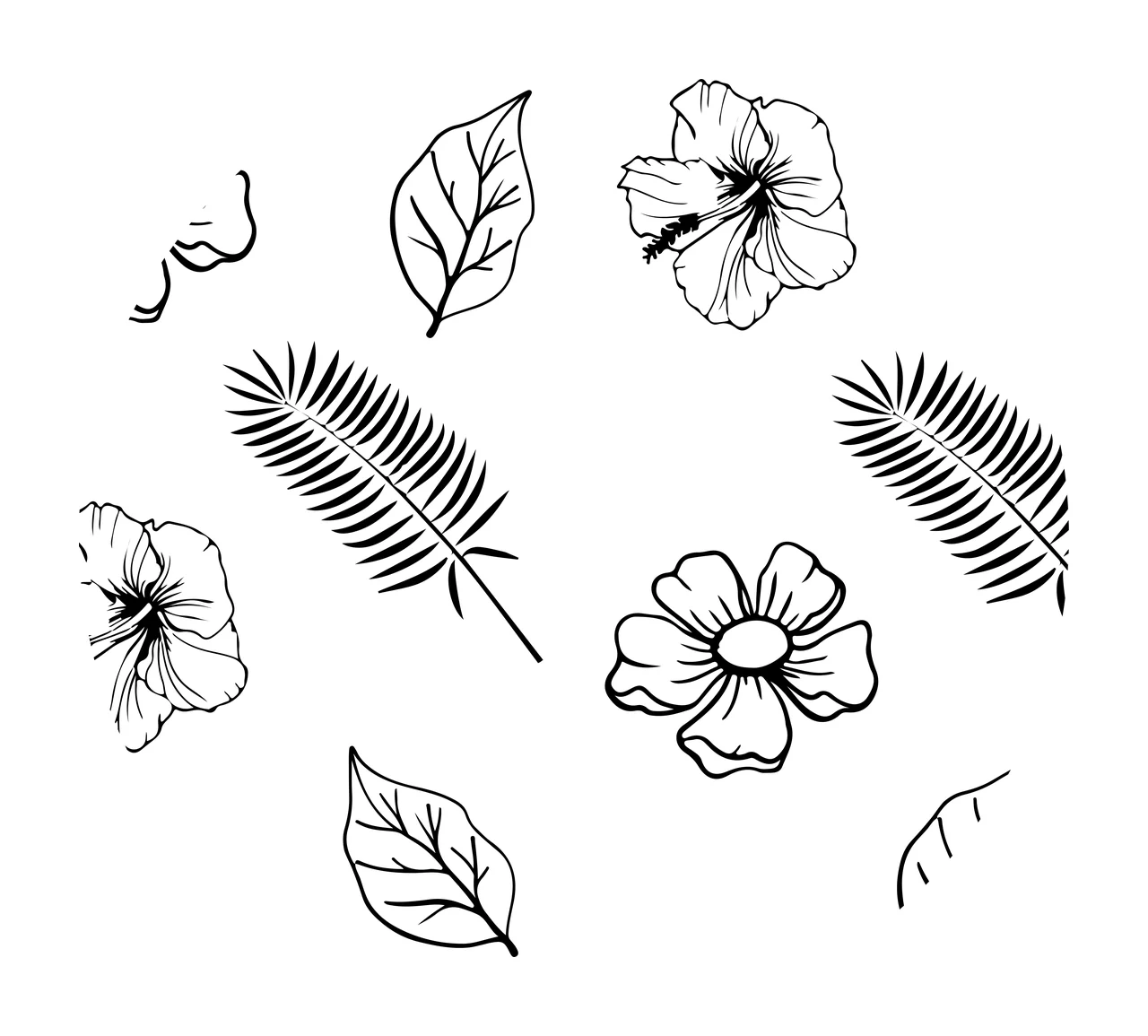 Keychain Circular Floral Pattern With Leaves repeating flowers