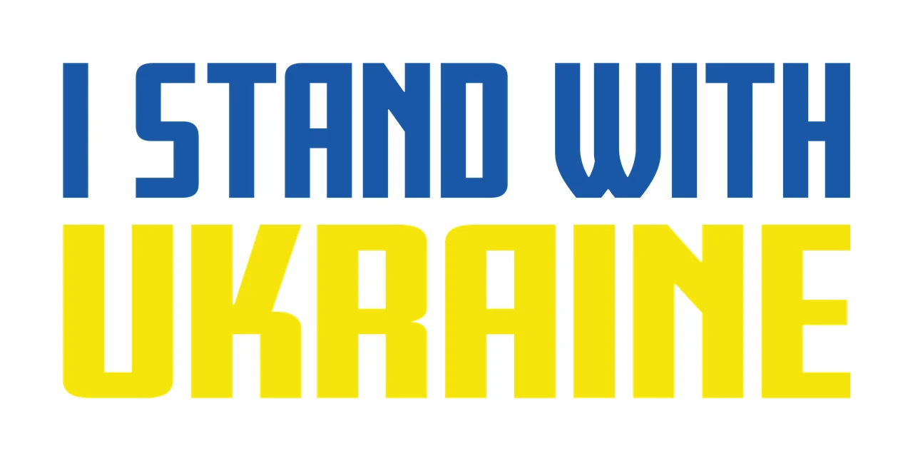 I Stand With Ukraine Text Graphic In Bold typographic black