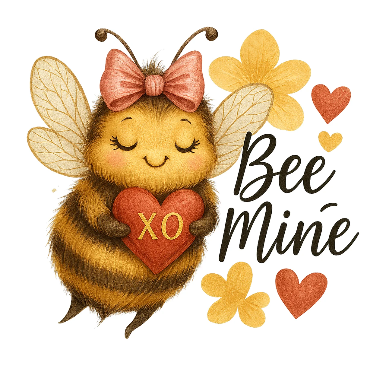 Bee Mine Valentines Cute Bee Sublimation Design Valentines