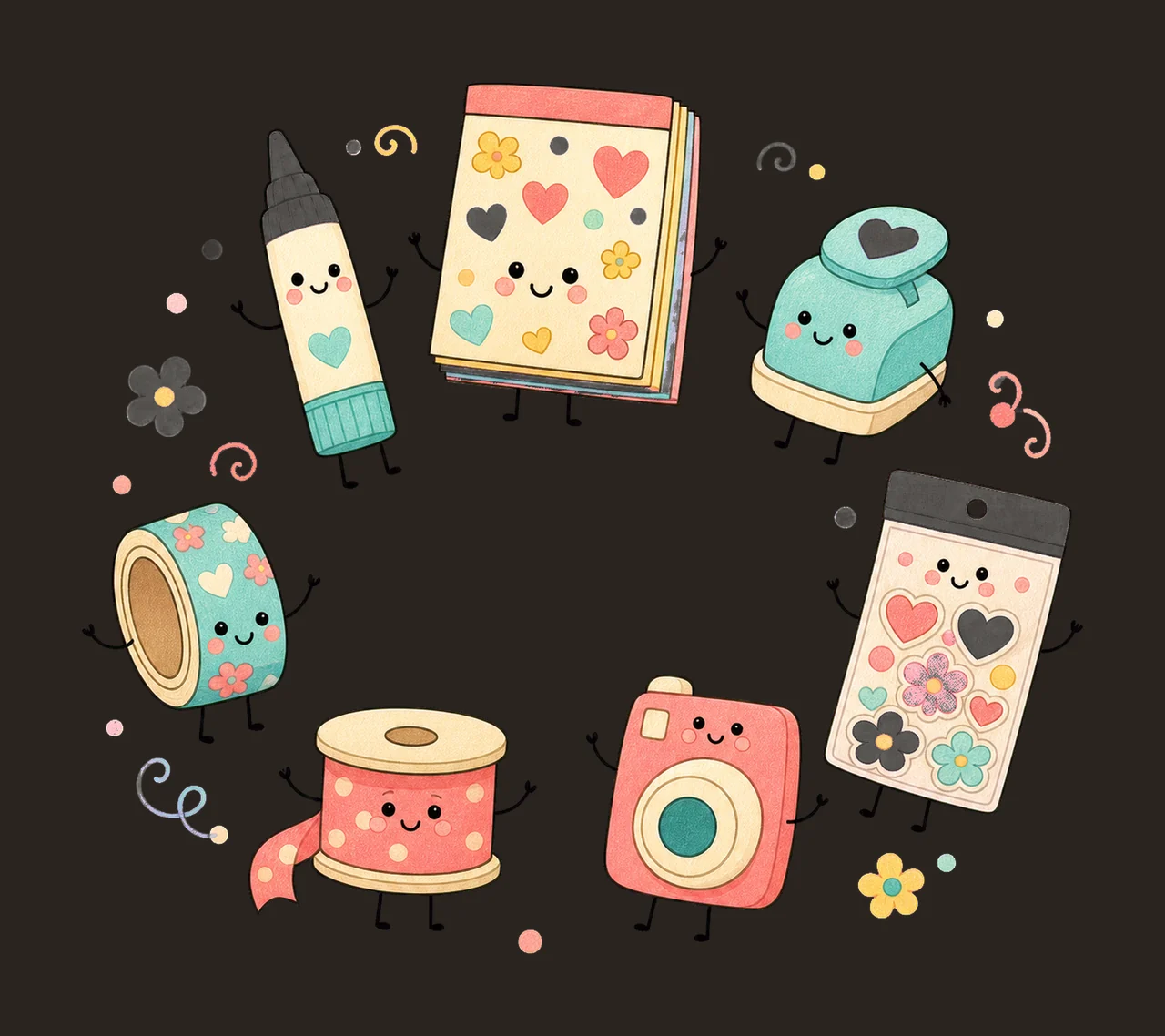 Scrapbooking Doodle Crew Scrapbooker Shirt Variation D contrast preview thumbnail