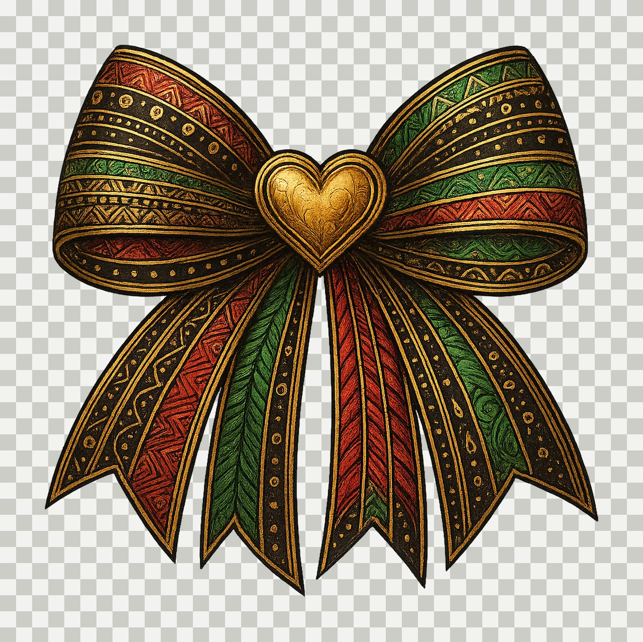 Black History Month Bow African Heritage Sublimation Design transparency and detail preview thumbnail