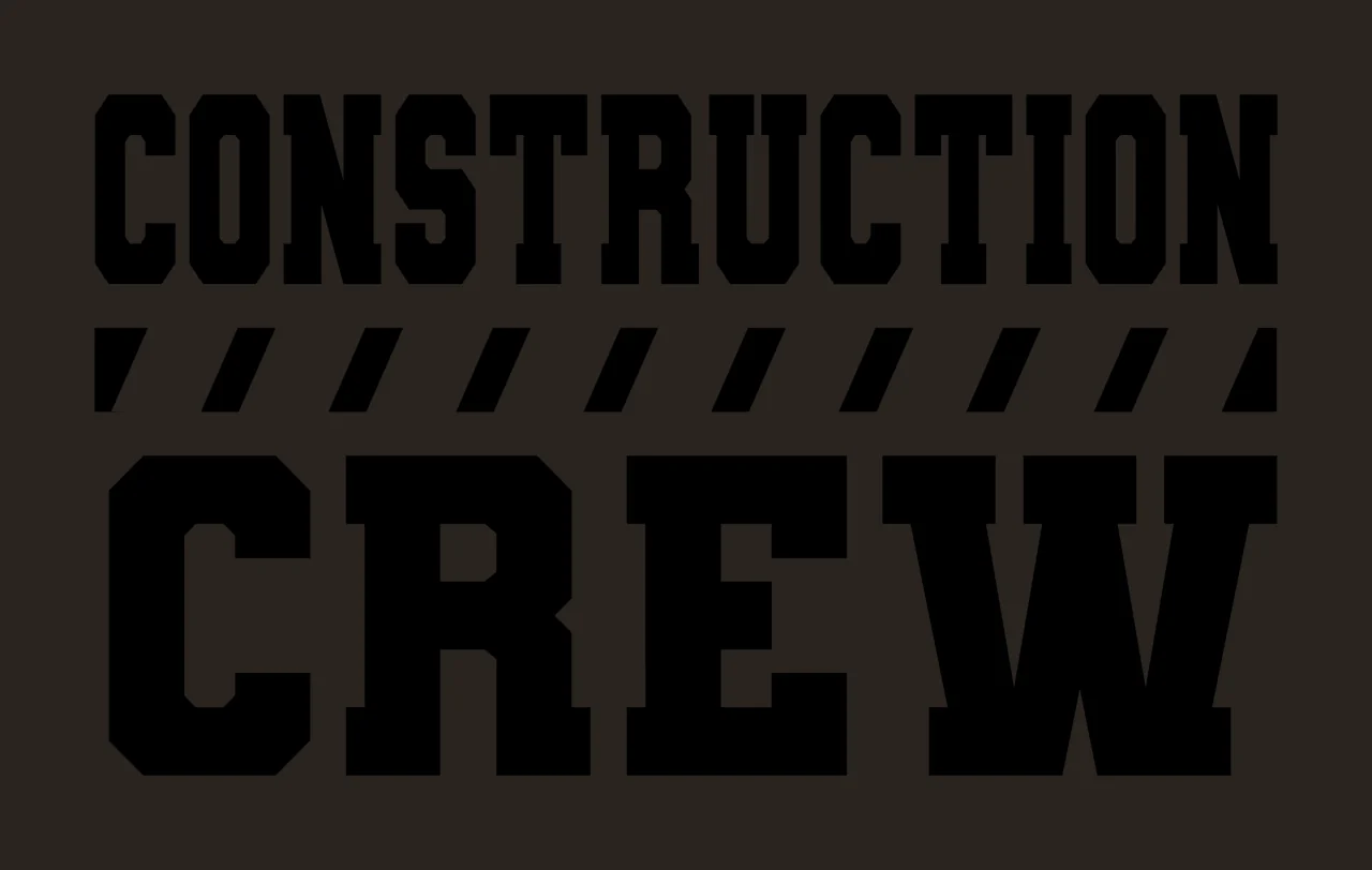Construction Crew Text With Striped Hazard Line typography contrast preview thumbnail