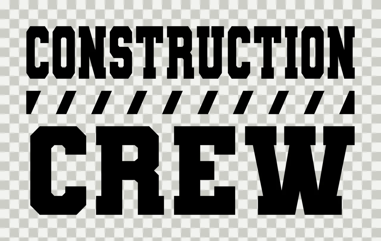 Construction Crew Text With Striped Hazard Line typography transparency and detail preview thumbnail