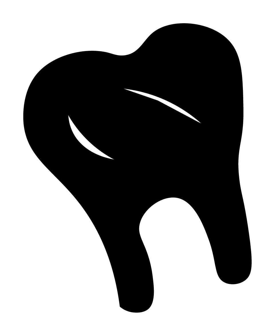Molar Tooth With Dentistry And Icon In Black