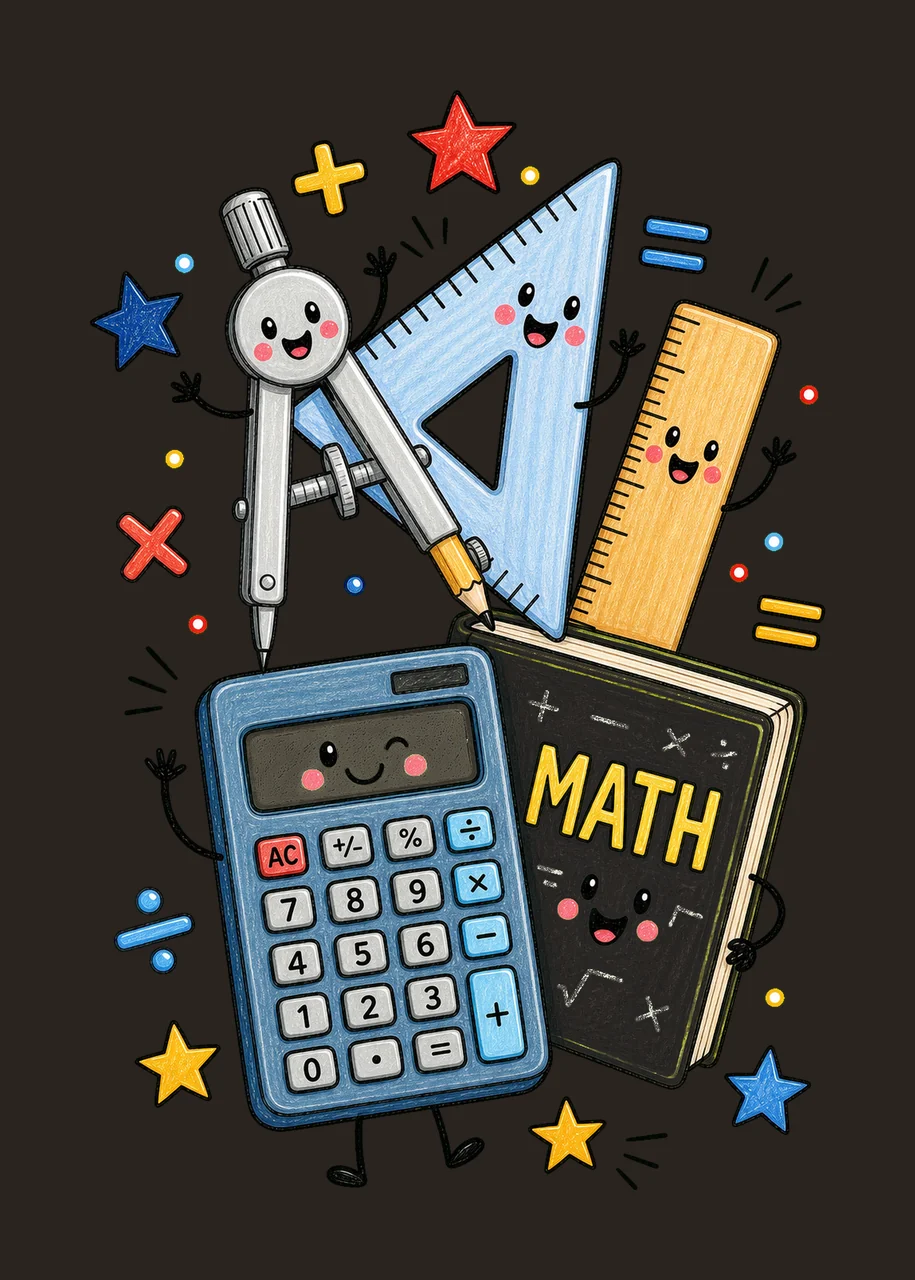 Math Teacher Doodle Characters Geometry Teacher Variation D contrast preview thumbnail