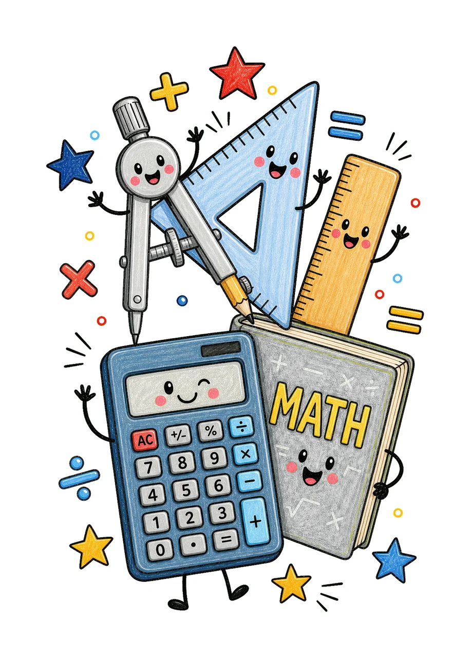 Math Teacher Doodle Characters Geometry Teacher Variation D