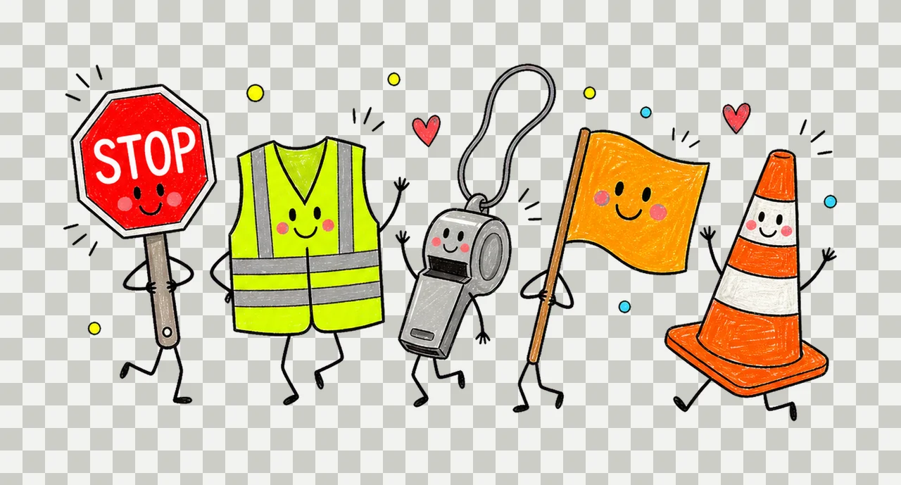 Crossing Guard School Employee Doodles Cute Variation D transparency and detail preview thumbnail