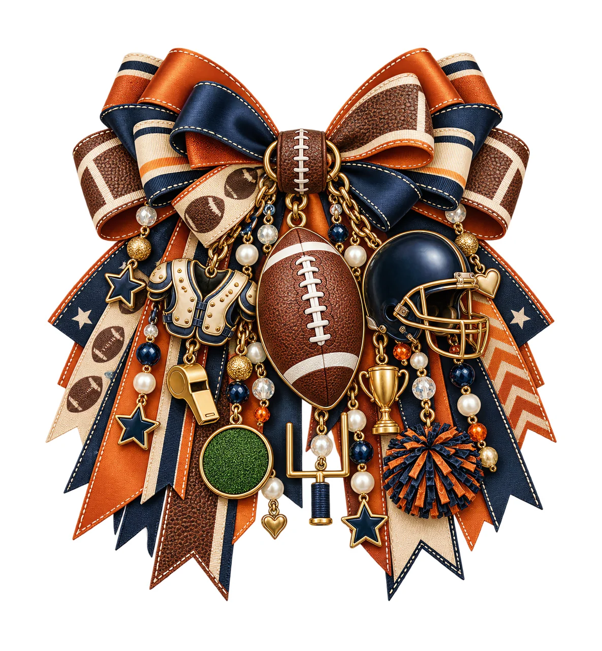 American Football PNG, Football and Helmet Coquette Bow, No Text Sublimation Clipart, Transparent Digital Download