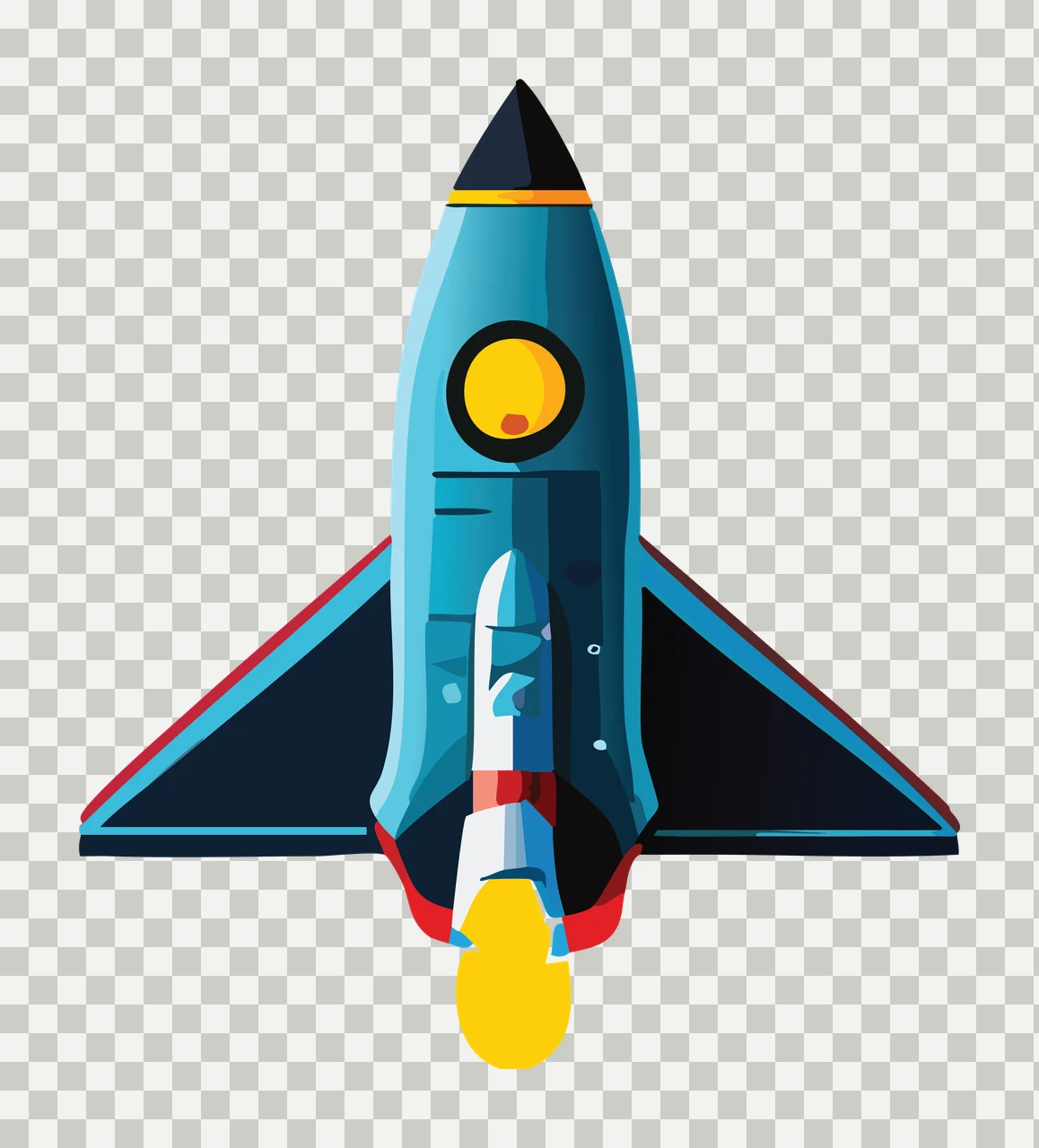 Space Shuttle Silhouette From Above flying wings nose cone transparency and detail preview thumbnail
