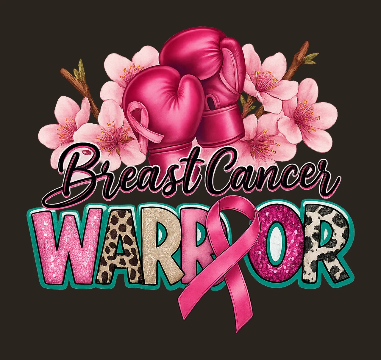Breast Cancer warrior sublimation design Cancer Awareness contrast preview thumbnail