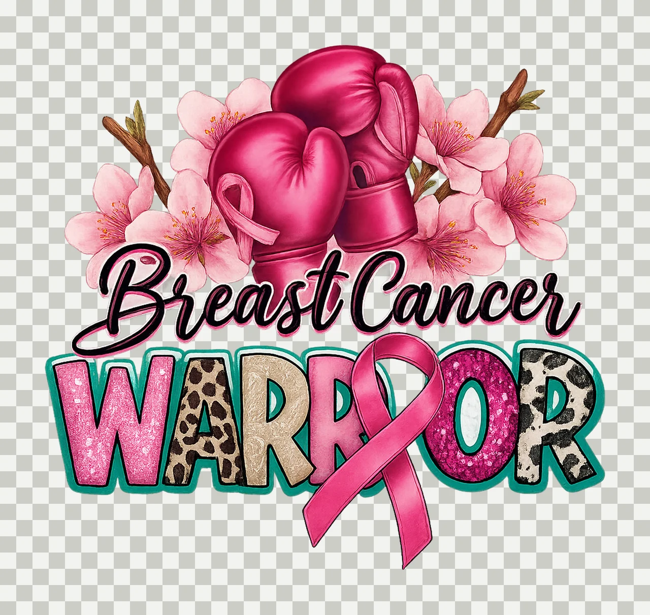 Breast Cancer warrior sublimation design Cancer Awareness transparency and detail preview thumbnail