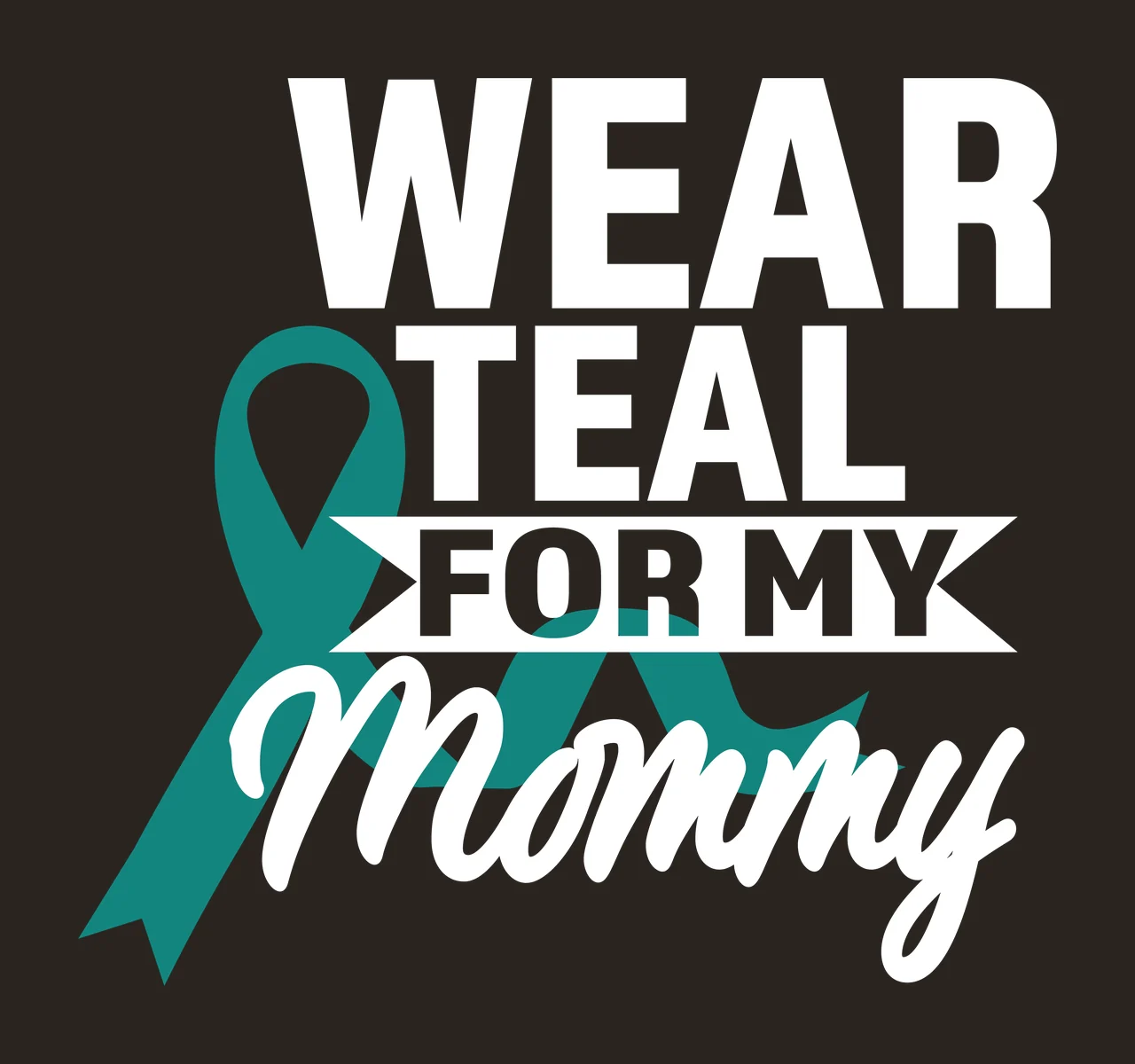 Ovarian Cancer awareness ribbon survivor hope support Variation contrast preview thumbnail