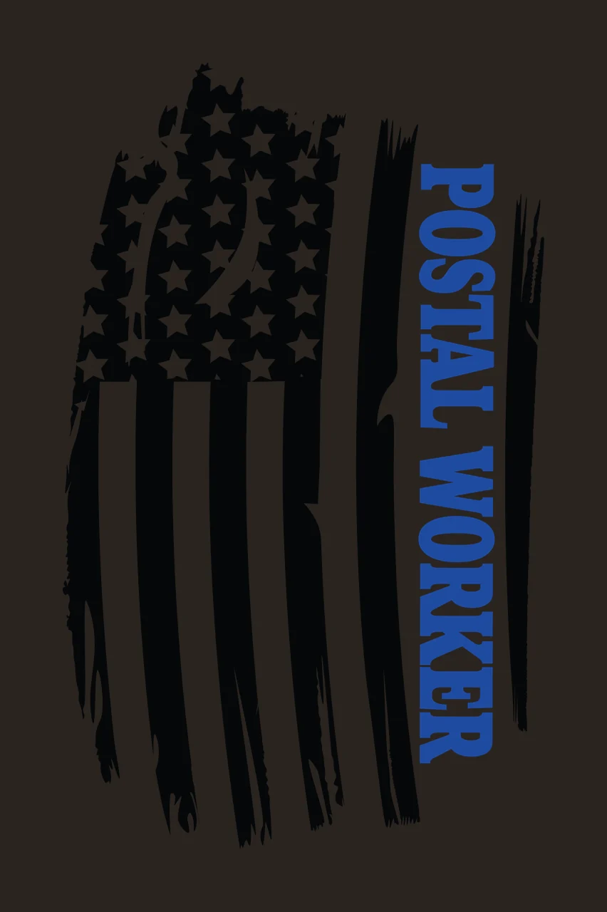 Postal Worker Flag Curved Distressed Graphic With Vertical stars contrast preview thumbnail