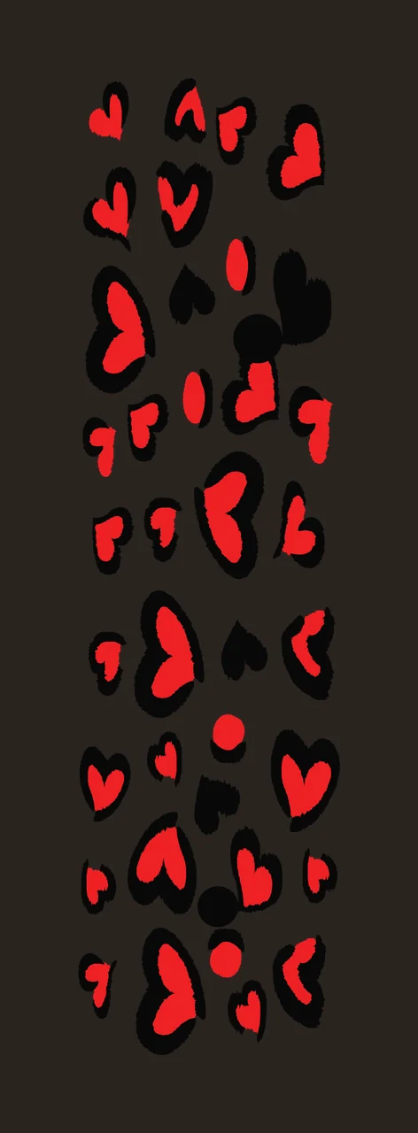 Hearts Vertical Arrangement Of Heart Shapes scattered hand drawn contrast preview thumbnail