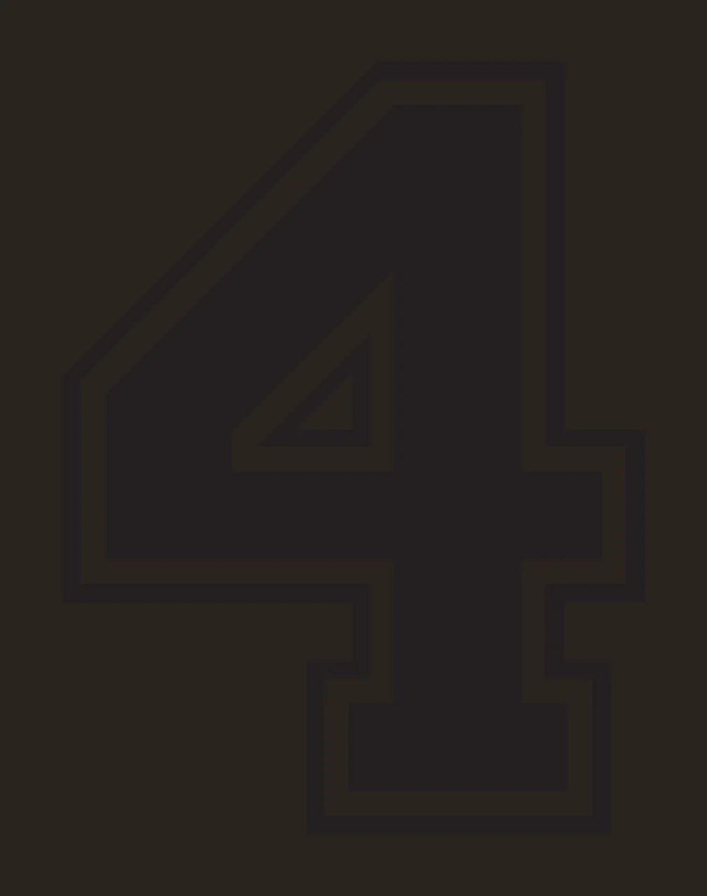 4 Number Design with block lettering, double outline, varsity and geometric shapes in black and white contrast preview thumbnail