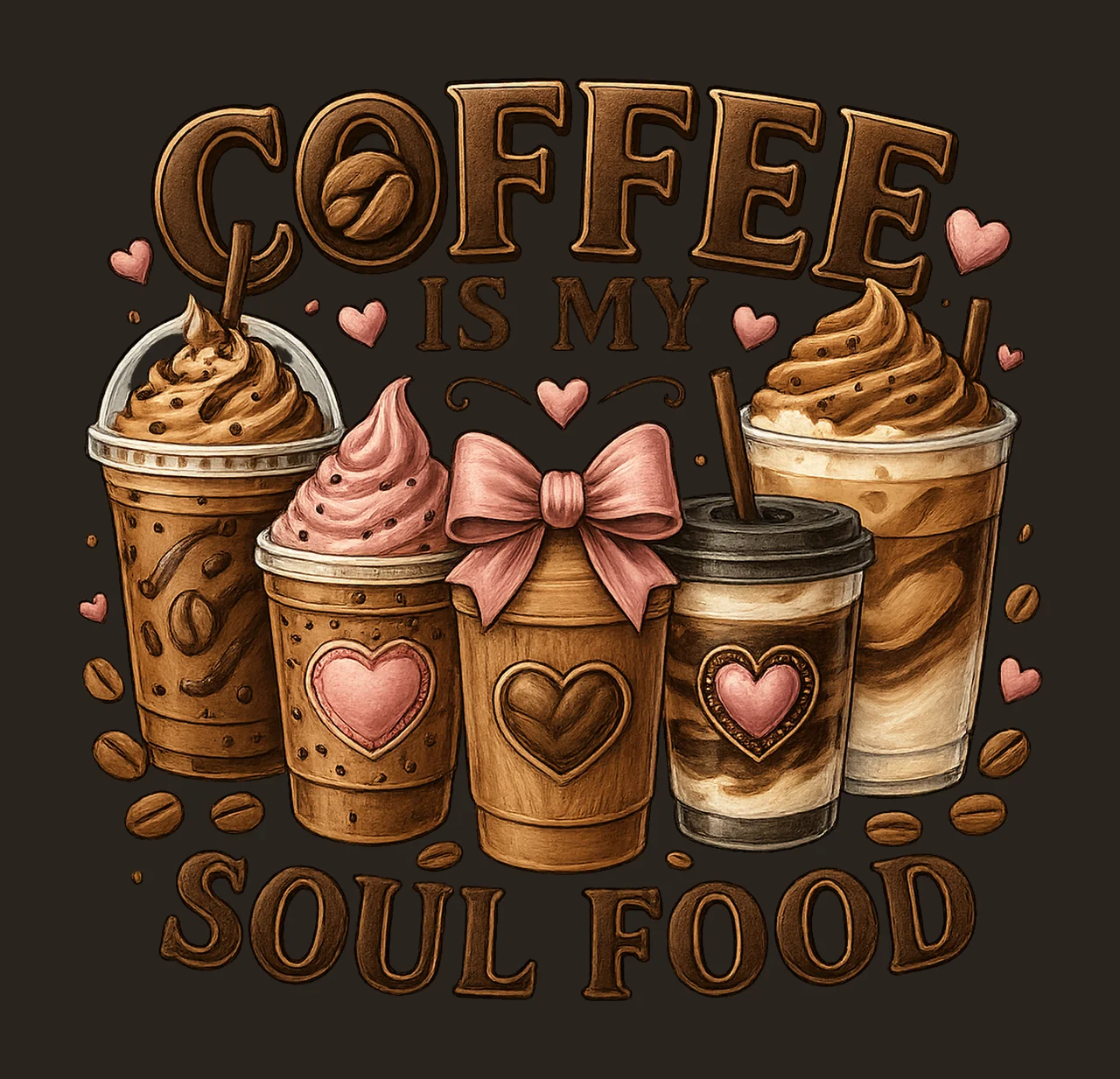 Coffee Coquette Cute Coffee Shirt Designs Sublimation Art contrast preview thumbnail