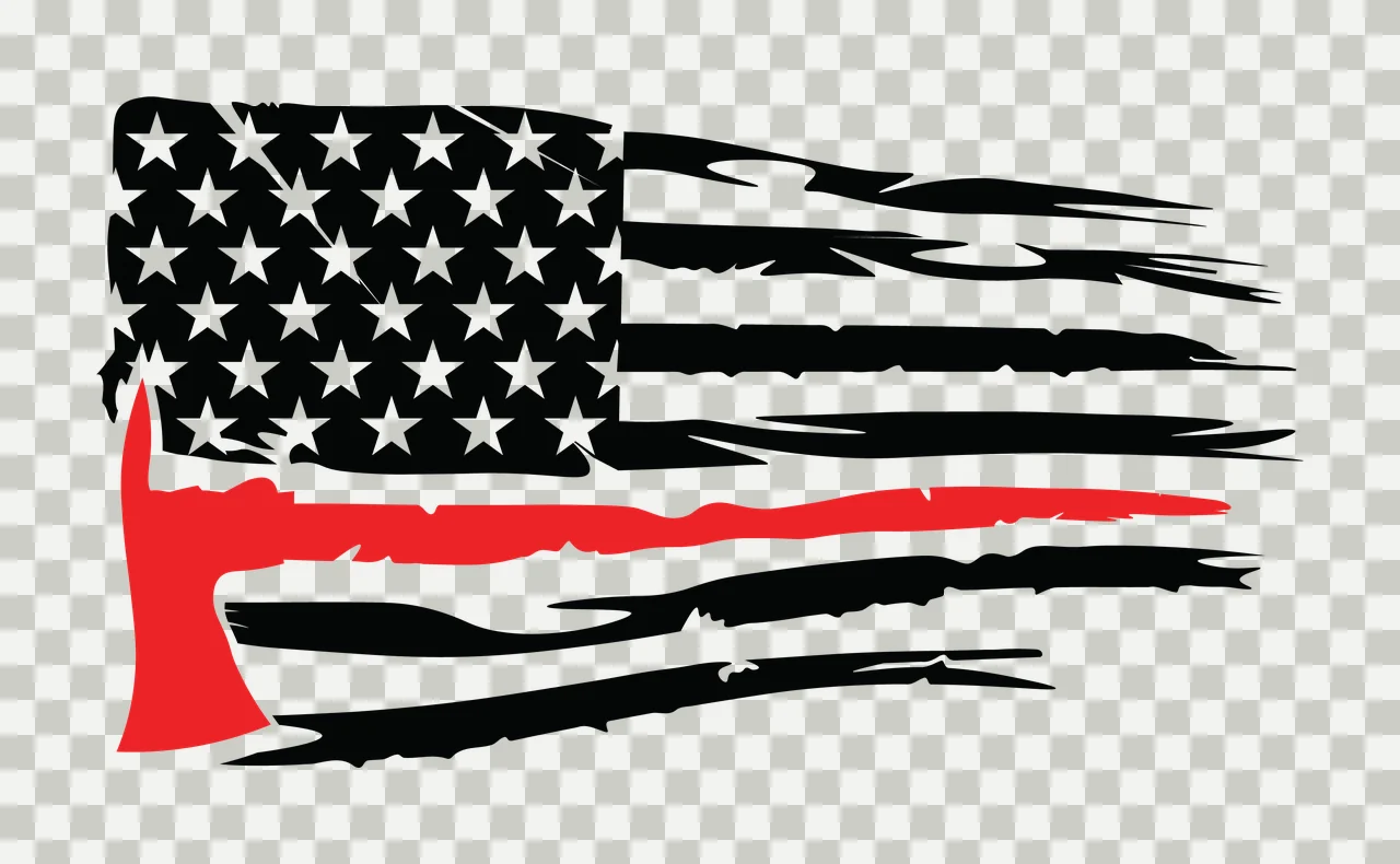 Flag A Horizontal Distressed Striped With Hatchet Silhouette stars transparency and detail preview thumbnail