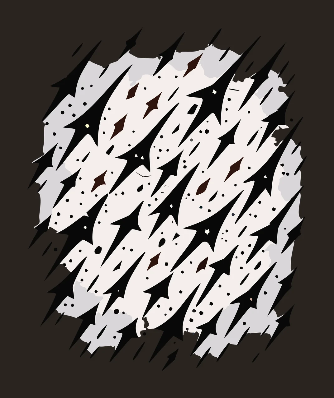 Black Square With Sharp Jagged Edges Shape Framing spikes white contrast preview thumbnail