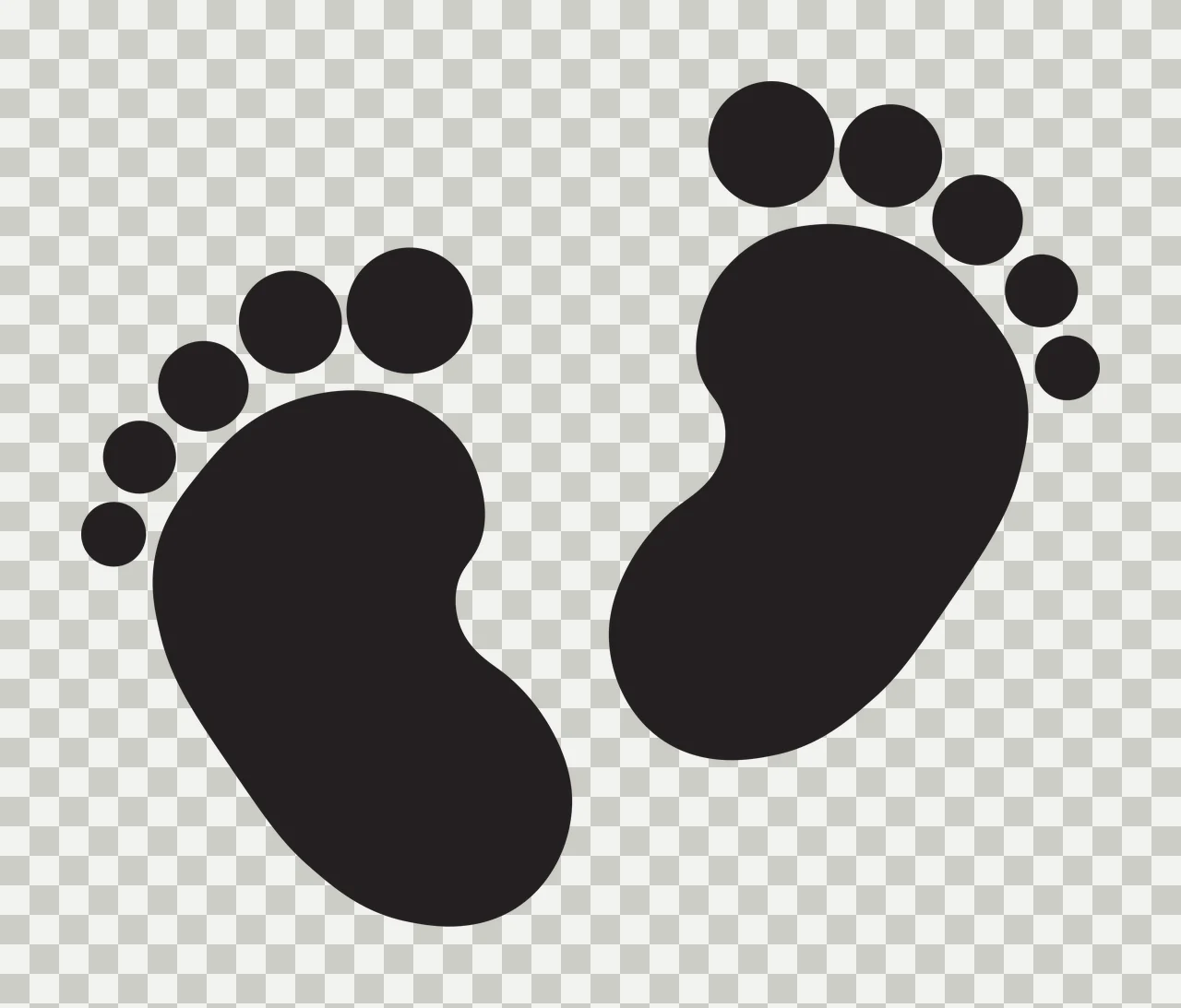 Feet Two Baby Footprint Silhouettes footprints toes silhouette transparency and detail preview thumbnail