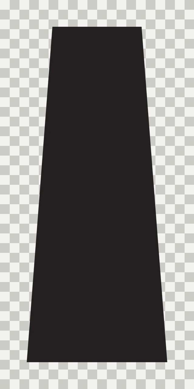 Black trapezoid shape Illustration with geometric shape and tapered polygon in white transparency and detail preview thumbnail