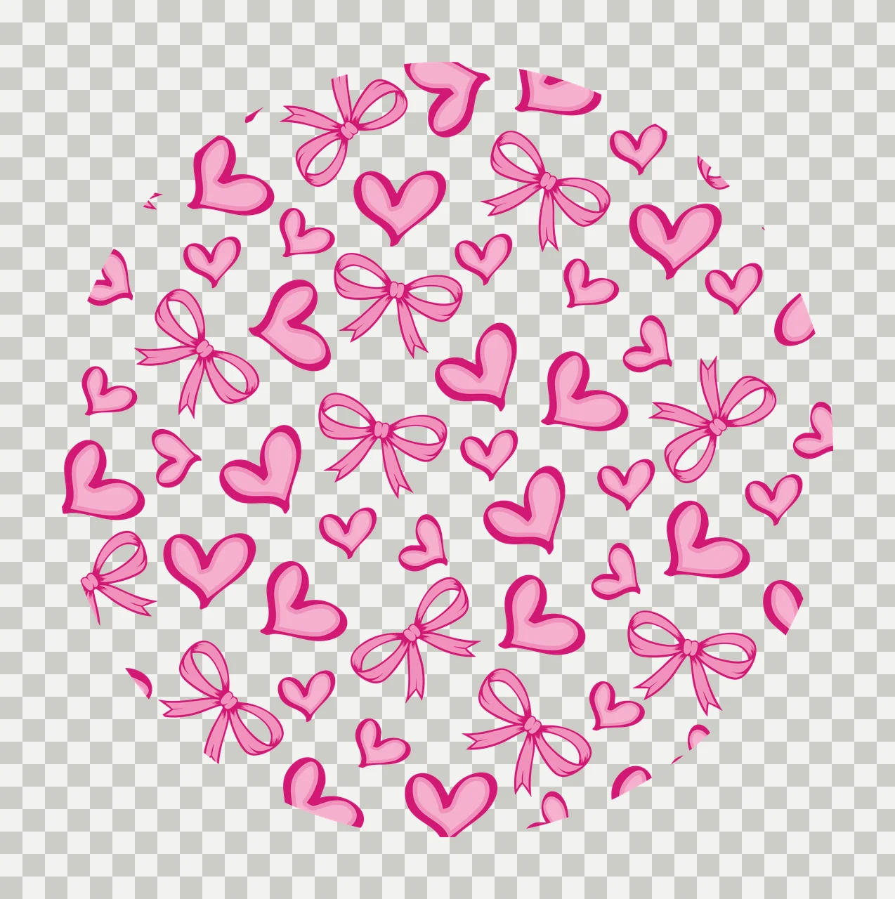 Keychain Circular Ribbon And Heart Line Pattern patterned art transparency and detail preview thumbnail