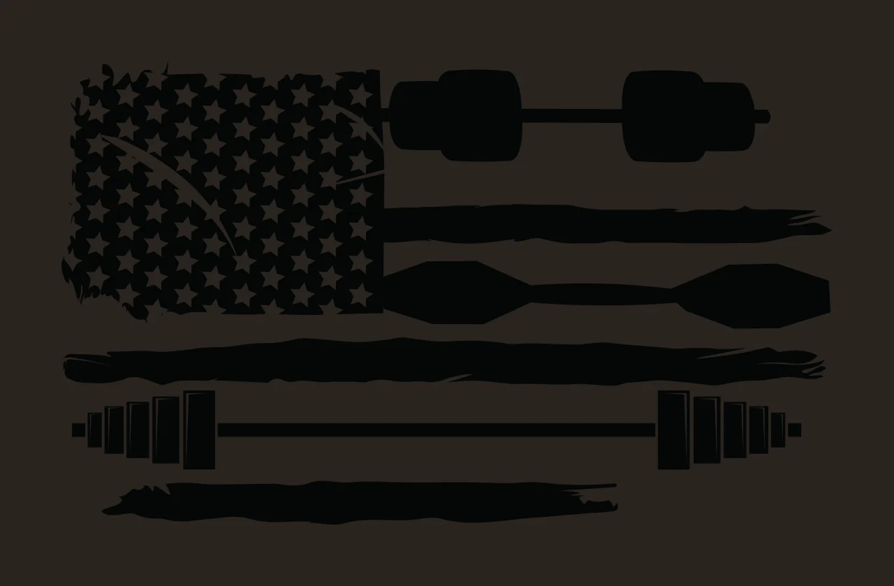 Flag Barbell Weightlifting Sport Graphic arranged stars stripes contrast preview thumbnail