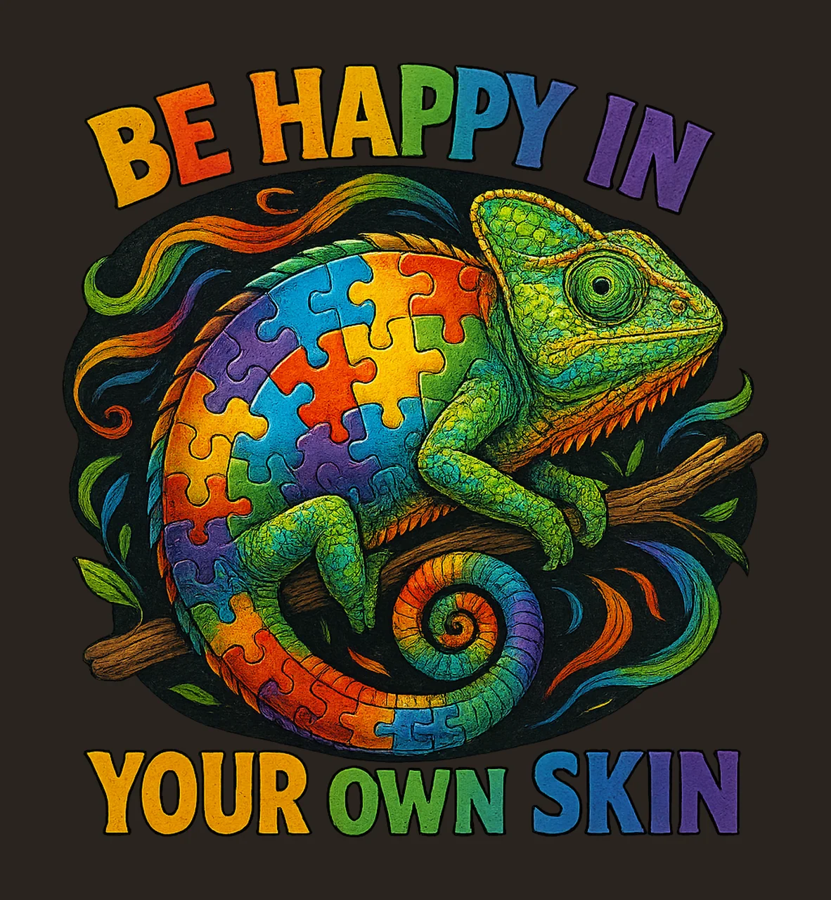 Be Happy In Your Own Shell Autism Awareness Turtle Rainbow contrast preview thumbnail