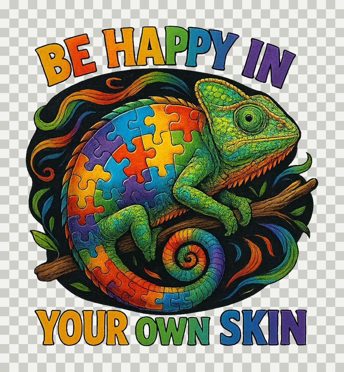 Be Happy In Your Own Shell Autism Awareness Turtle Rainbow transparency and detail preview thumbnail