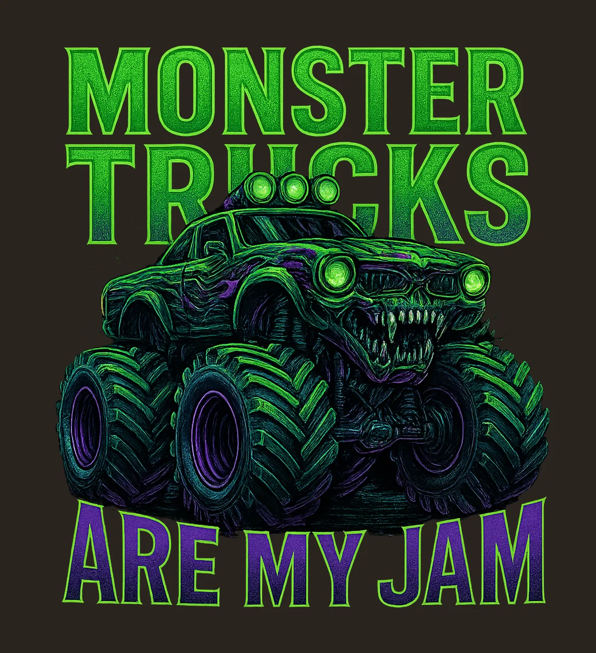 Monster Truck Are My Jam Kids Truck Sublimation Design Fun contrast preview thumbnail