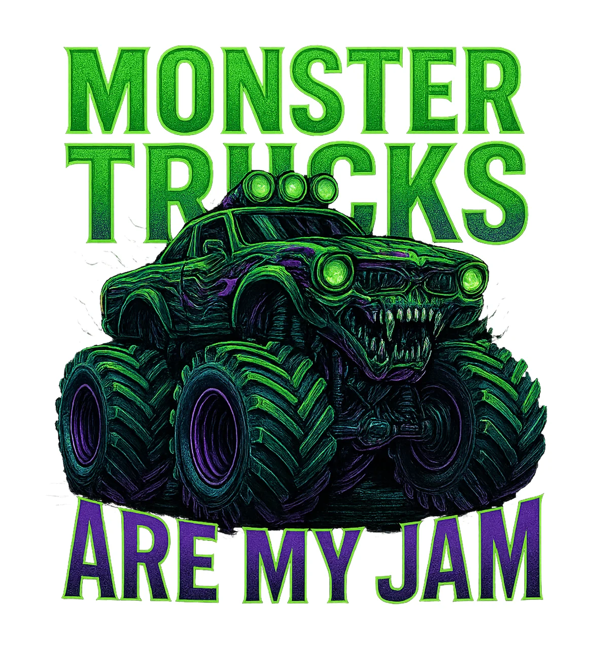 Monster Truck Are My Jam Kids Truck Sublimation Design Fun