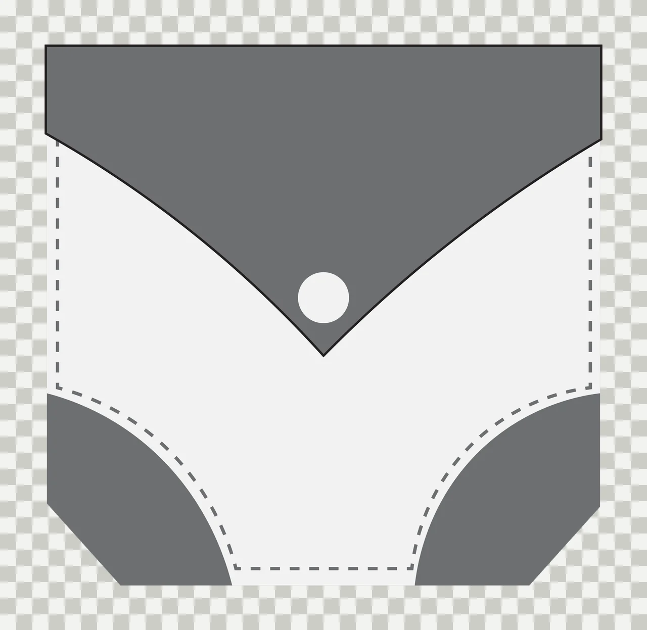 A Simple Black Pocket Outline On White Flat shape Minimalist transparency and detail preview thumbnail
