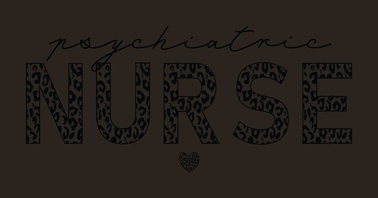 Psychiatric Nurse Script And Leopard Text Display Heart Graphic design contrast preview thumbnail