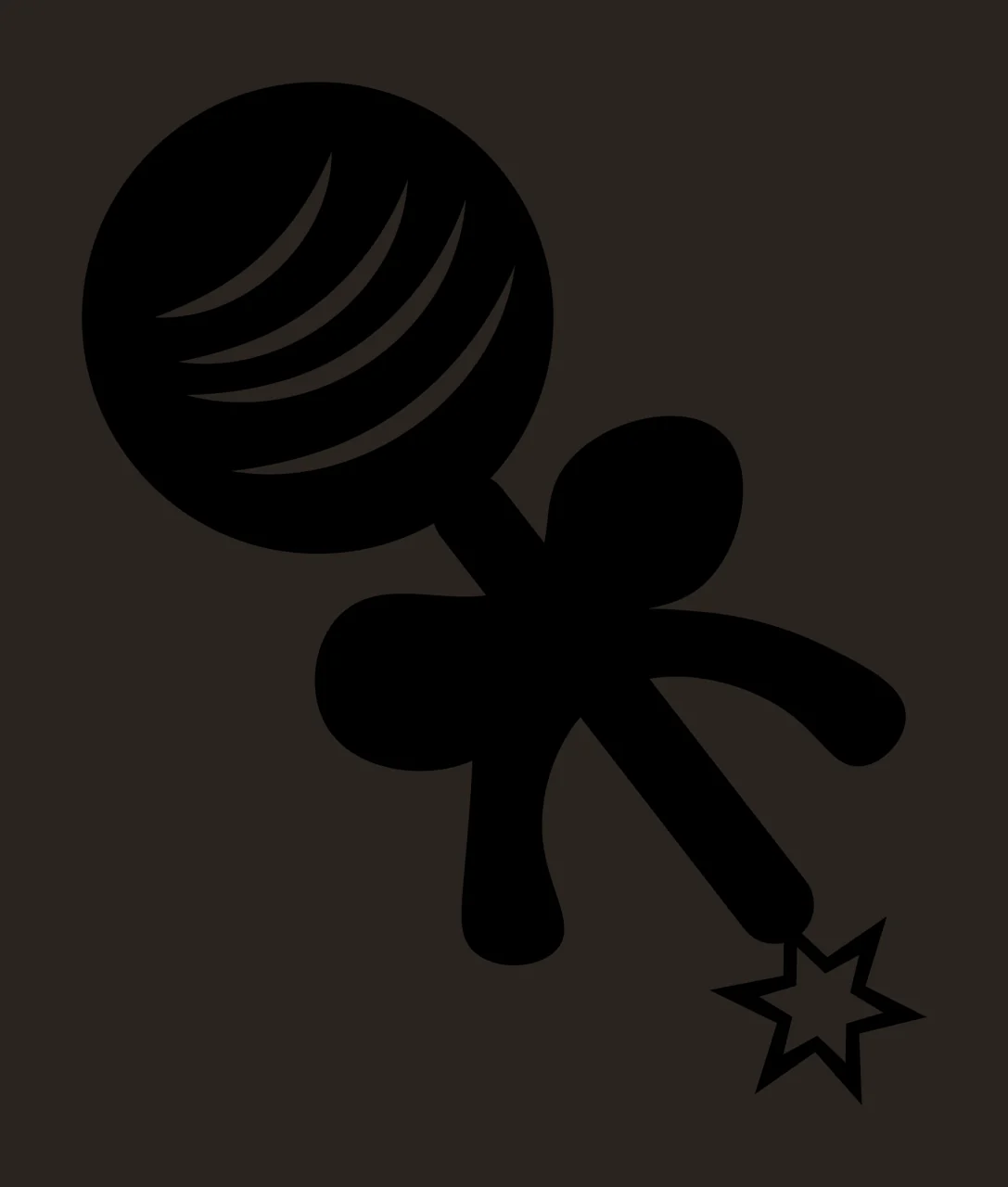 Baby Rattle With Toy And Silhouette In Black contrast preview thumbnail
