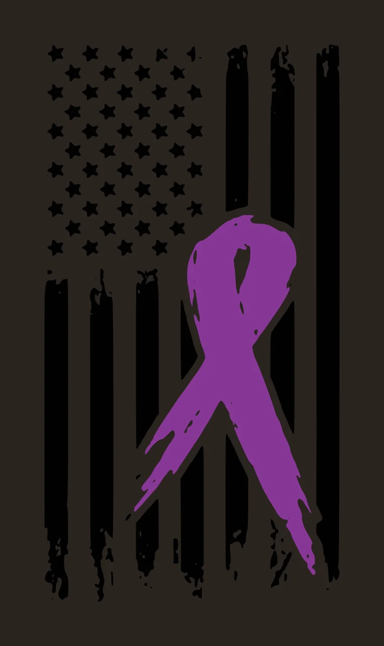 American Flag With Vertical Awareness Ribbon overlay stars contrast preview thumbnail