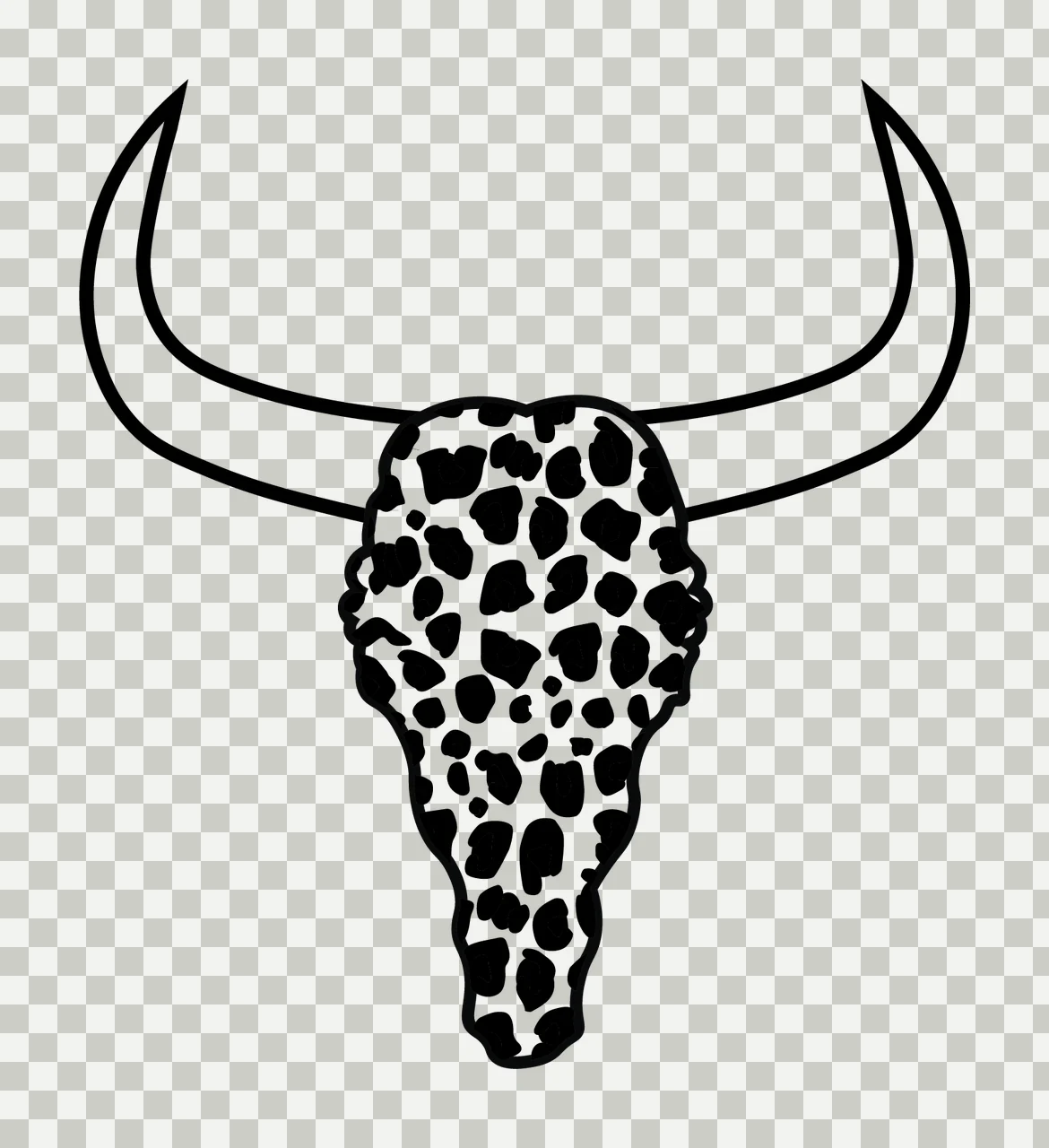 Black Silhouette Of Horned Animal Skull horns shape 2 F16 cow new more transparency and detail preview thumbnail