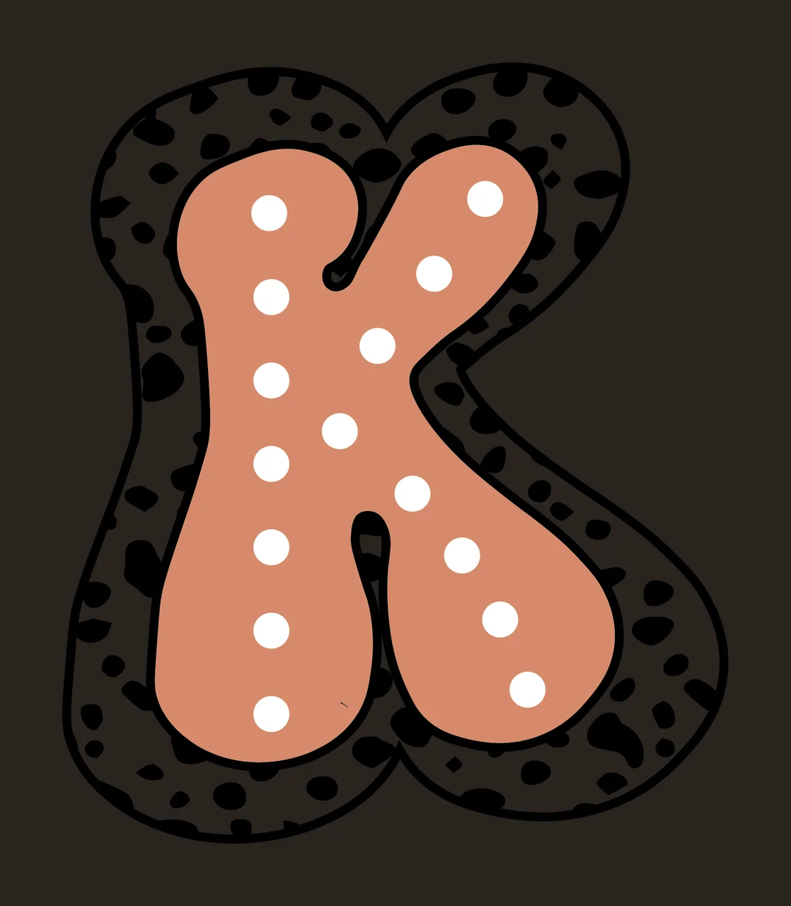 Dalmatian Dots Font Race Doodle Character 01 racing checkered flag contrast preview thumbnail