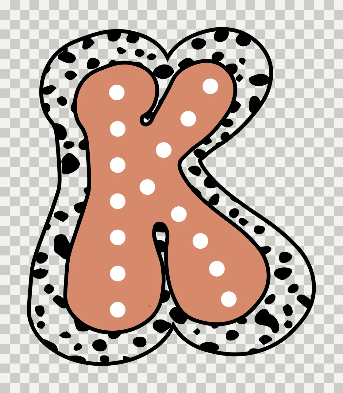Dalmatian Dots Font Race Doodle Character 01 racing checkered flag transparency and detail preview thumbnail