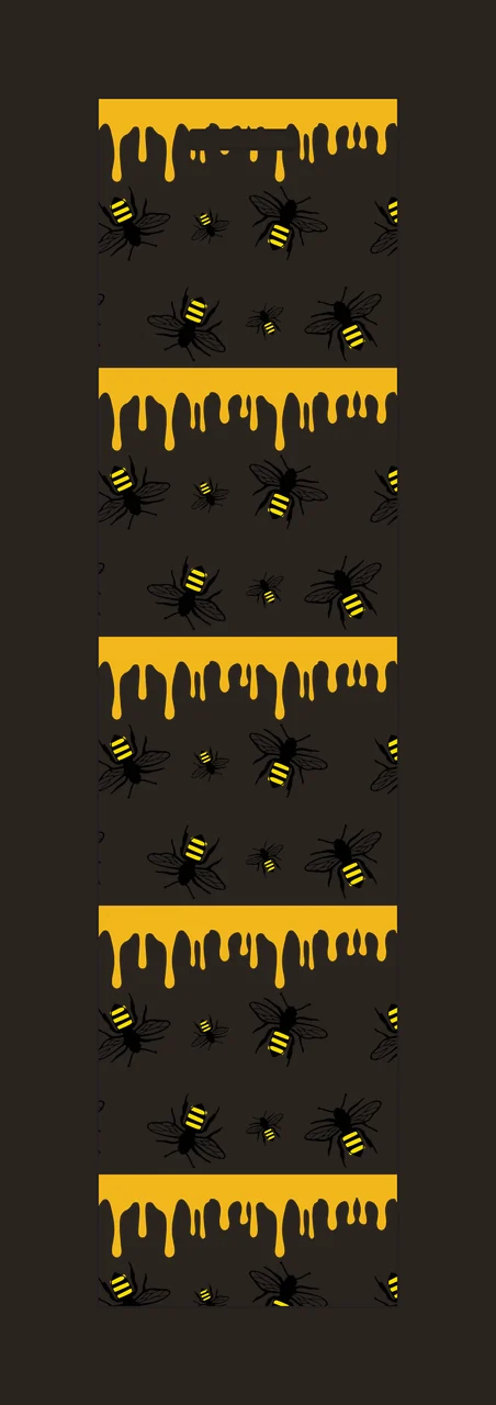 Black Honeybees Pattern With Drips insects liquid white bees contrast preview thumbnail