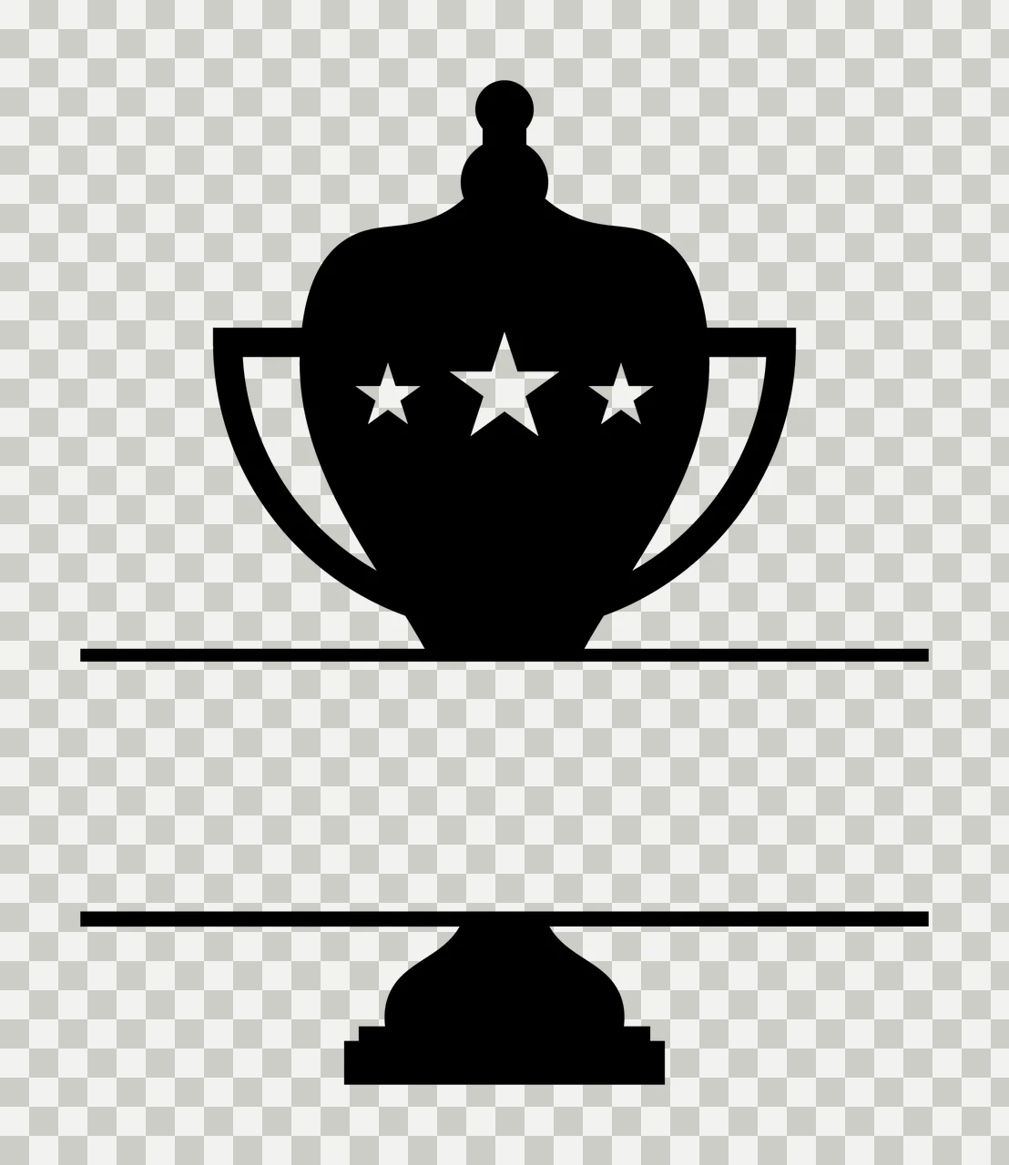 Can Glass Wrap Trophy With Stars And Lines transparency and detail preview thumbnail