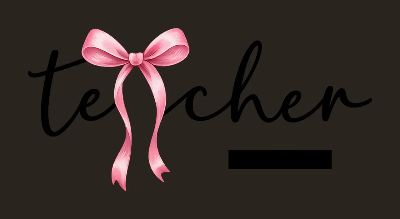 Teacher Pink Coquette Bow Custom Teacher Design Appreciation contrast preview thumbnail