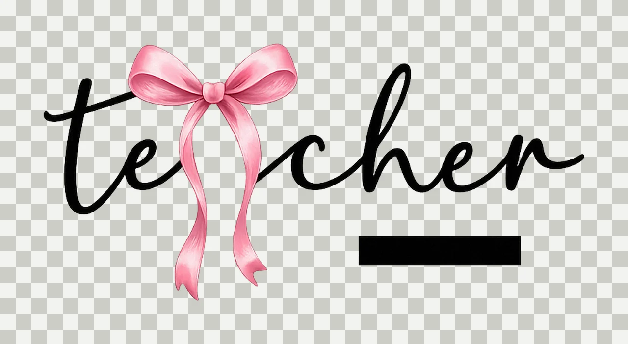 Teacher Pink Coquette Bow Custom Teacher Design Appreciation transparency and detail preview thumbnail